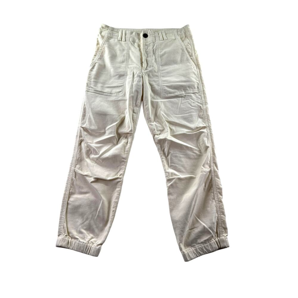 Citizens of Humanity Cream Corduroy Crop Joggers Size 27 Utility Patch Pocket